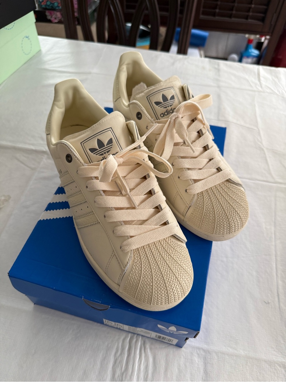 adidas Cream/Beige Classic Shell Toe Sneakers